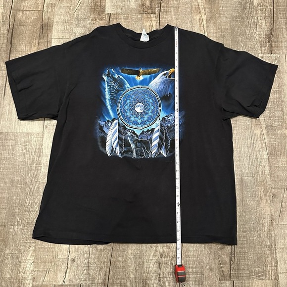 Vintage DREAMCATCHER T Shirt Wolf Eagle Night Moon Mountains 2XL - Picture 3 of 6